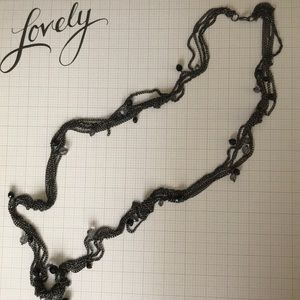 Express Gunmetal Gray/Black Necklace